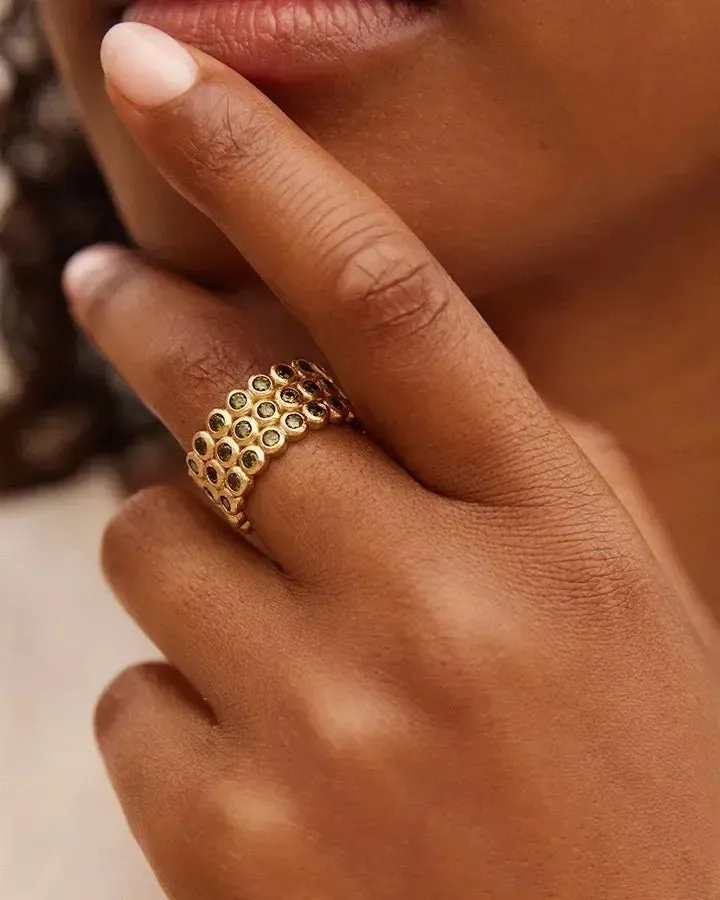 Amélia Trio Dark Green Ring - Image 4