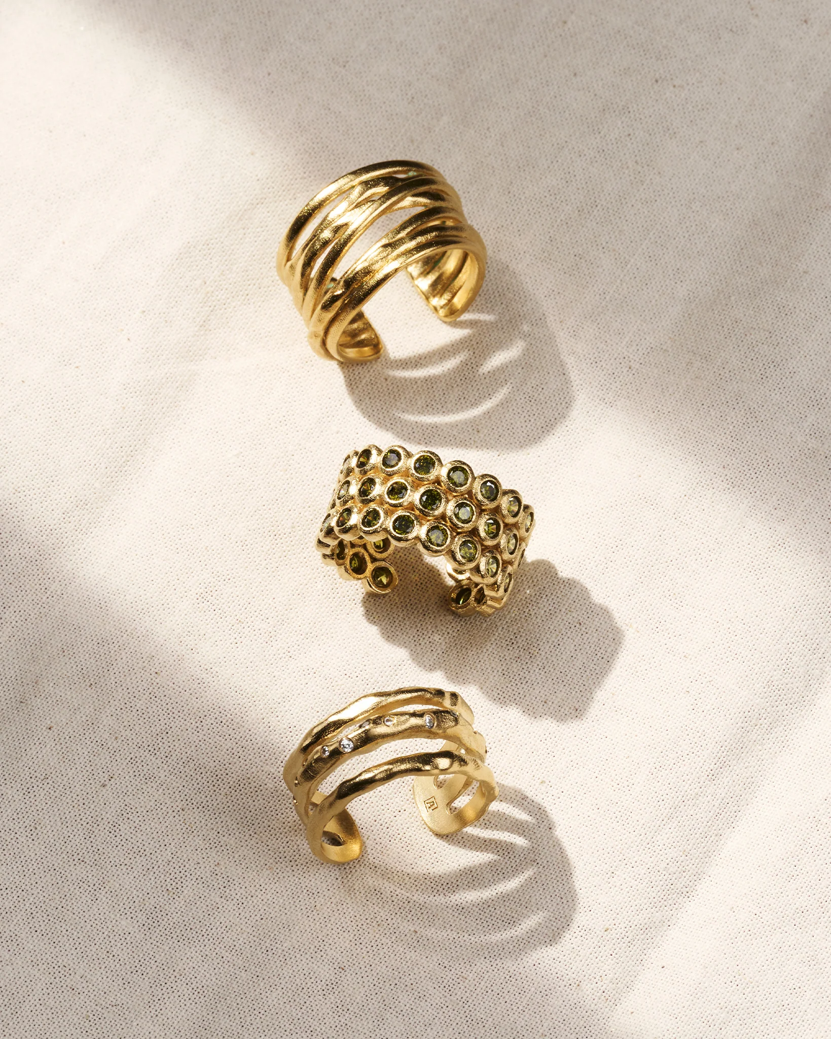 Amélia Trio Dark Green Ring - Image 5
