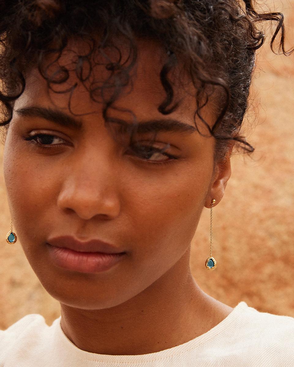 Lysia Blue Long Earrings - Image 3