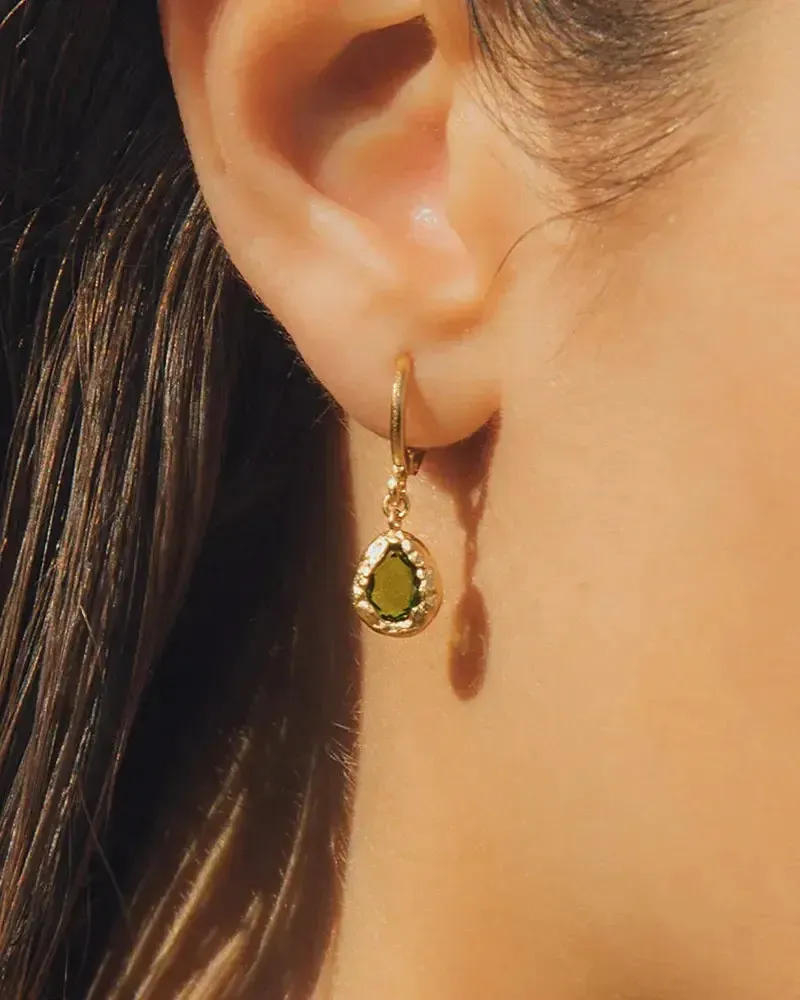Lysia Dark Green Earrings - Image 2